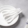 6PCS Porcelain White Coffee Spoons Espresso Tea Sauce and Desserts Ceramic Spoons