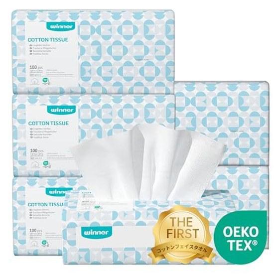 Winner face towel cleansing paper OEKO-TEX certified natural cotton wiping no fluff disposable hand facial makeup remover sensitive skin dry wet use x