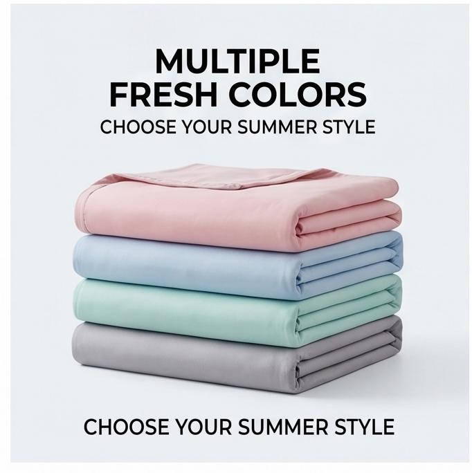 2026 Cooling Summer Blanket, Machine Washable Ice-Sense Quilt, Baby-Safe, Lightweight for Bed, Sofa, Student Dorm, Multiple Sizes