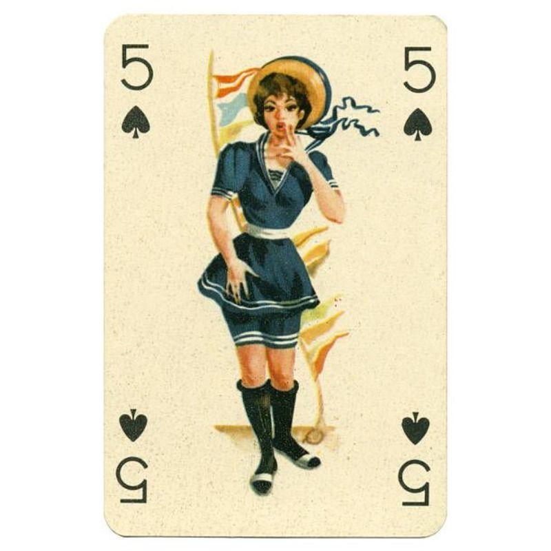 Custom Aluminum Tin Sign Art - Vintage Playing Cards and Women Wall Decor