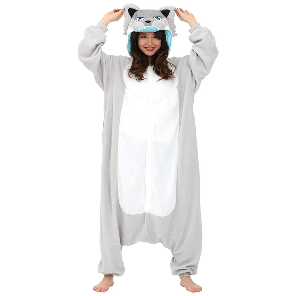 SAZAC Silver Wolf Fleece Kigurumi