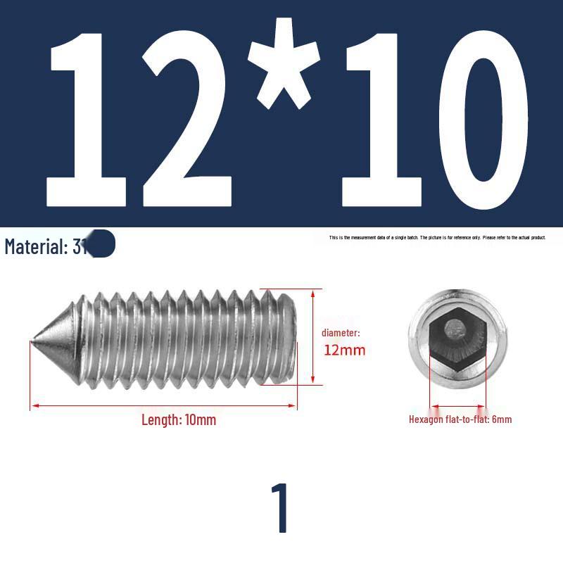 12.9 Edelstahl 304 Innensechskant Kegelspitze Gewindestift M2/M3