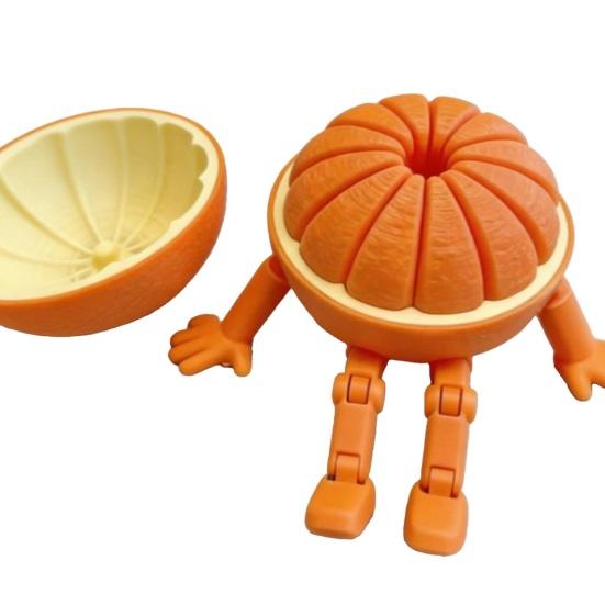 3D-printet Citrus Fidget Legetøj Stressreducer Udvidbar Spiral Kædebold med Glat Bevægelse Realistisk Appelsin Citron Legetøj Fokusforbedrende Gadget