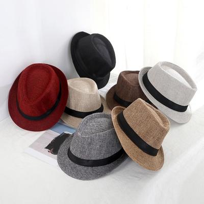 Männer mittleren Alters Jazz Hut Im Freien Einfarbig Breite Krempe Band Dekor Unisex Casual Cowboy Hut Streetwear