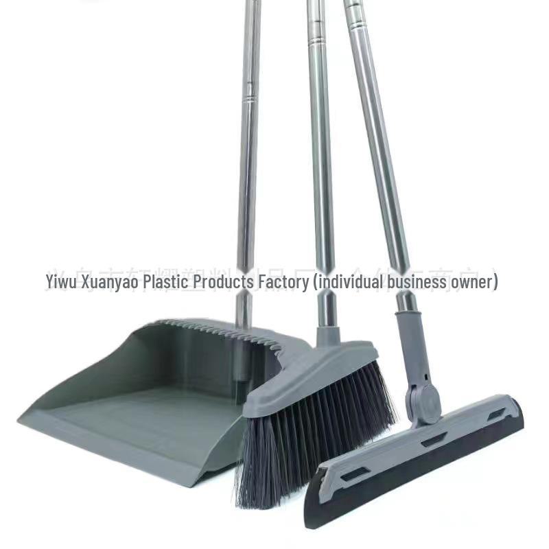 Besen- und Kehrschaufel-Set mit weichen Borsten – Antihaftbeschichtung zum Haarefegen für Küche und Bad