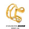 Stainless Steel Irregular Rings Vintage Geometric Metal Lava Open Rings for Women Hollow Cool Punk Finger Ring Jewelry Gifts