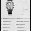 TEVISE Watches for Man Square Retro Mechanical Watch Self-Wind Carved Skeleton Automatic Watches Vintage Leather Strap Wristwatch
