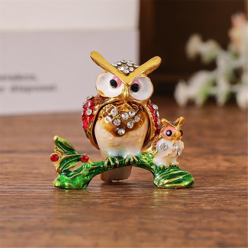 Stylish Owl Shaped Jewelry Organizers Compact Decorative Storage Box For Earrings Necklaces Rings