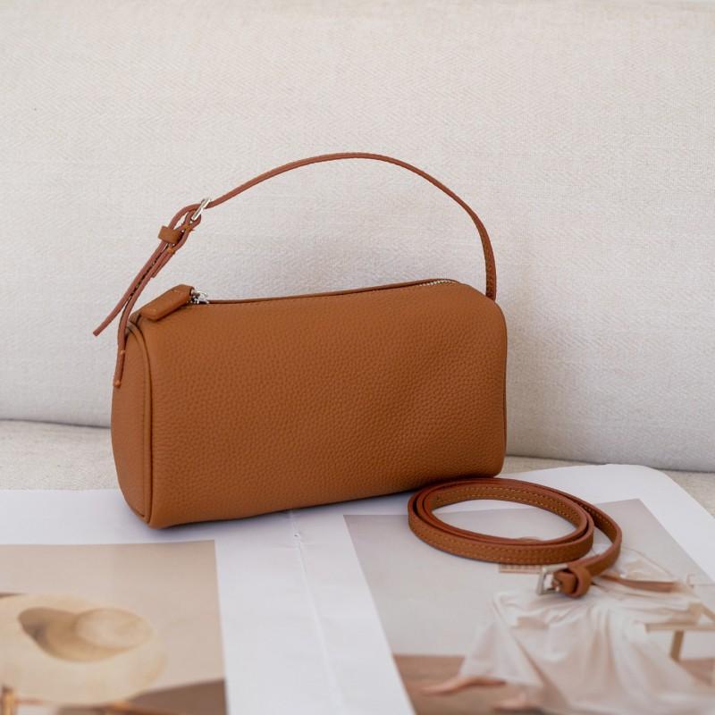 Pen Container Bag Diagonal Span Small Top Layer Cowhide Simple Design Portable Leather Women's Pillow Underarm