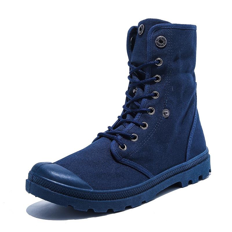 Herre Fritidsstøvler Mote Høye Lerretssko Klassikere Pustende Sneakers for Menn Utendørs Sklisikre Tursko Botas Hombre
