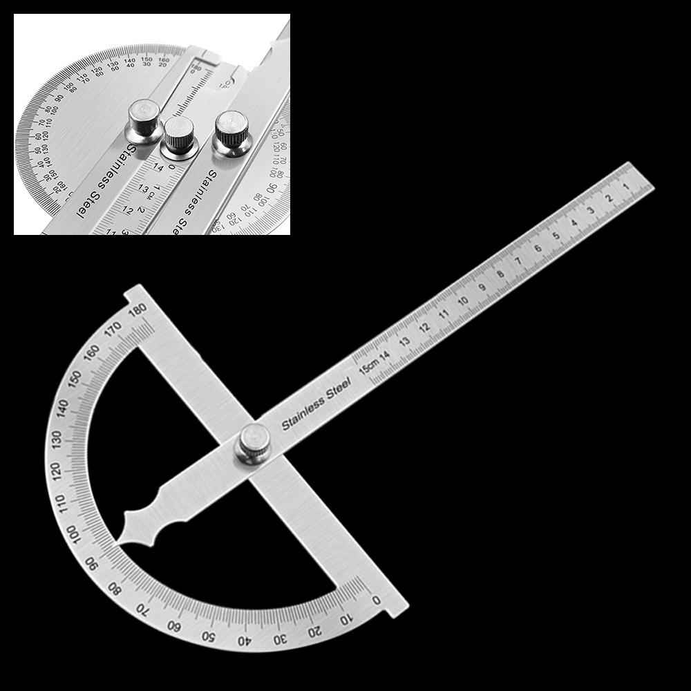 150mm Stainless Steel 180° Rotary Protractor, Precision Angle Finder Goniometer Ruler for Machinist & Carpentry Layout Measurement