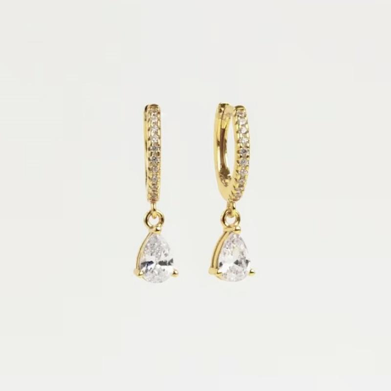 CAOSHI Fashion Contracted Gold Color Dangle Earring for Women Minimalist Cubic Zirconia Wedding Elegant Accessories Lady Jewelry