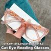 Ladies' Fashion Cat Eye Reading Spectacles Unisex Luxury Design Presbyopia Plus Diopters Retro Oversize Far Sight Eyeglasses 0+4.0