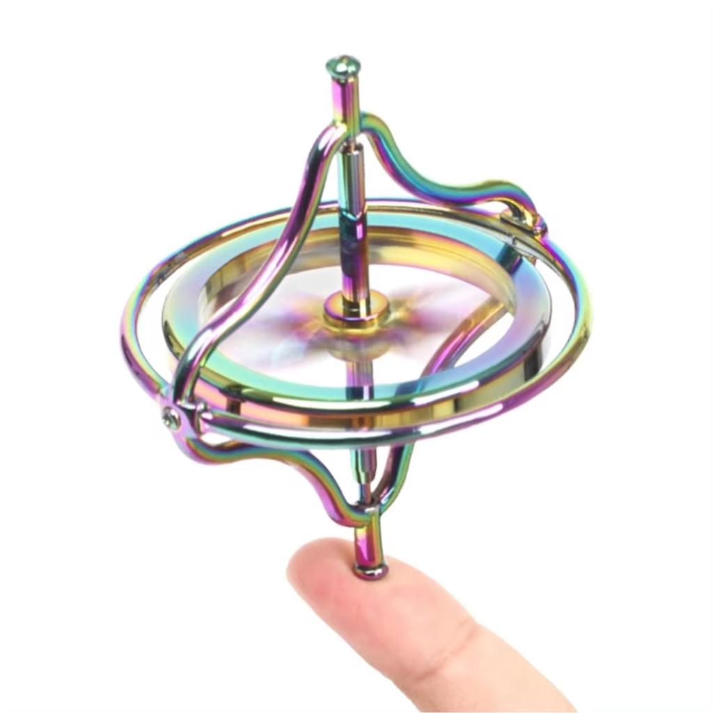 Mechanical gyroscope, metal anti gravity fingertip gyroscope toy, pressure reducing balance toy, dazzling and cool color series