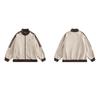 Women's Contrast Trim Striped Sleeve Zip Up Jacket