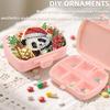 2Pcs DIY Animal Pattern Portable Crystal Pill Dispenser 6 Grid Diamond Painting Dot Pill Box Moisture-Proof for Adults Beginners