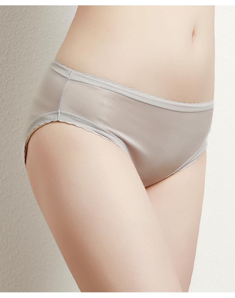 100% Mulberry Silk Medium Waist Seamless Summer Thin Underwear