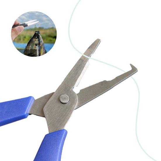 Blue Stainless Steel Fishing Scissor Outdoor Fishing Line Cutter for Daily Life