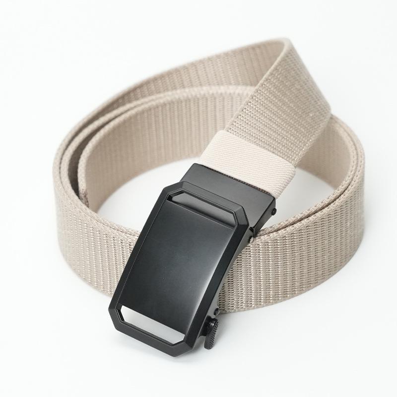 Men'S Belt Outdoor Nylon Automatic Buckle Casual Belt Male Middle-Aged Young Man Tactical Belt