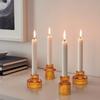 3PCS/set Glass Candle Holder Colorful Dining Table Tealight Candlestick Anniversary Decoration