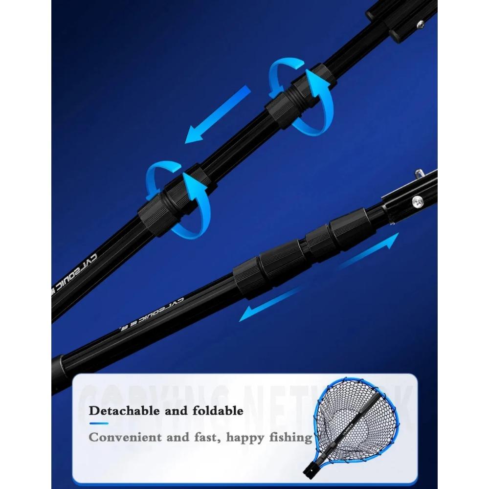 Dip Net Folding Portable Ultra Light Big Fishing Hand Lure Nets Silicone No harm Fish for Sea Saltwater Speed Extension Outdoor