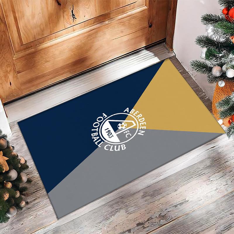 Aberdeen FC Soccer Football Pattern Soft Area Rug Non Slip Indoor Floor Carpet Sports Decor Mat for Bedroom
