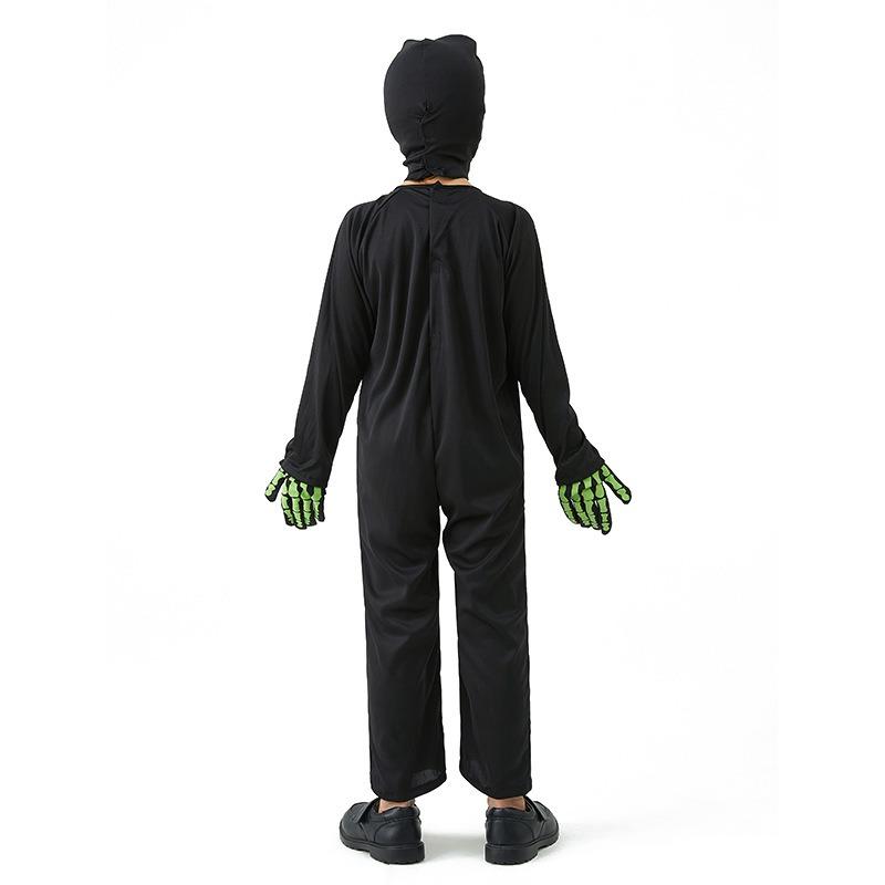 New Children's Horror Luminous Skeleton Clothes Classic Halloween Skeleton Character Dress Up Show Costume