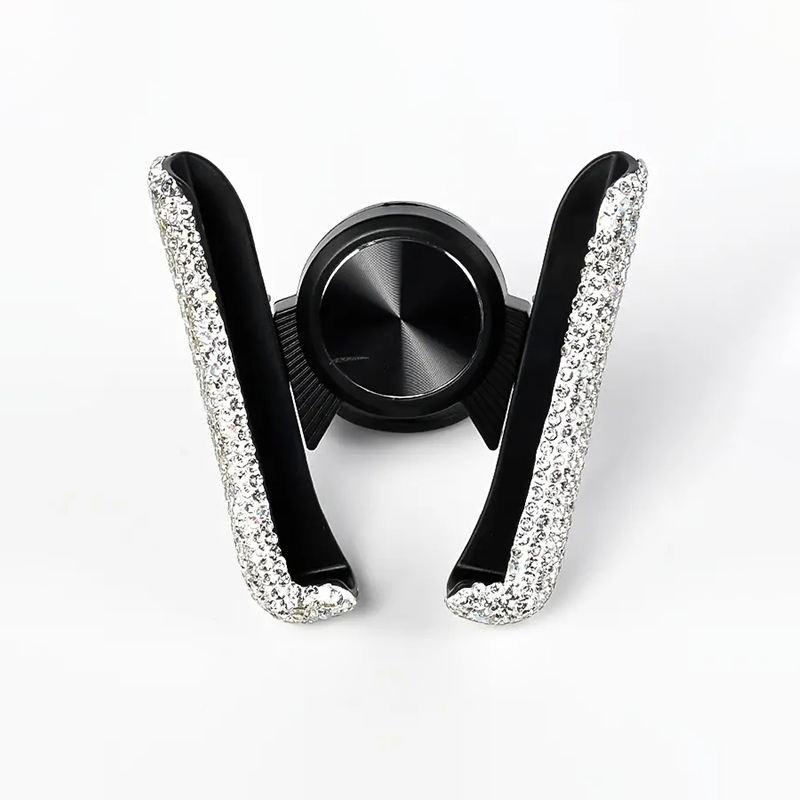Women Car Mobile Phone Bracket Gravity Air Outlet Central Control Dual-purpose Diamond-encrusted Car Navigation Charging