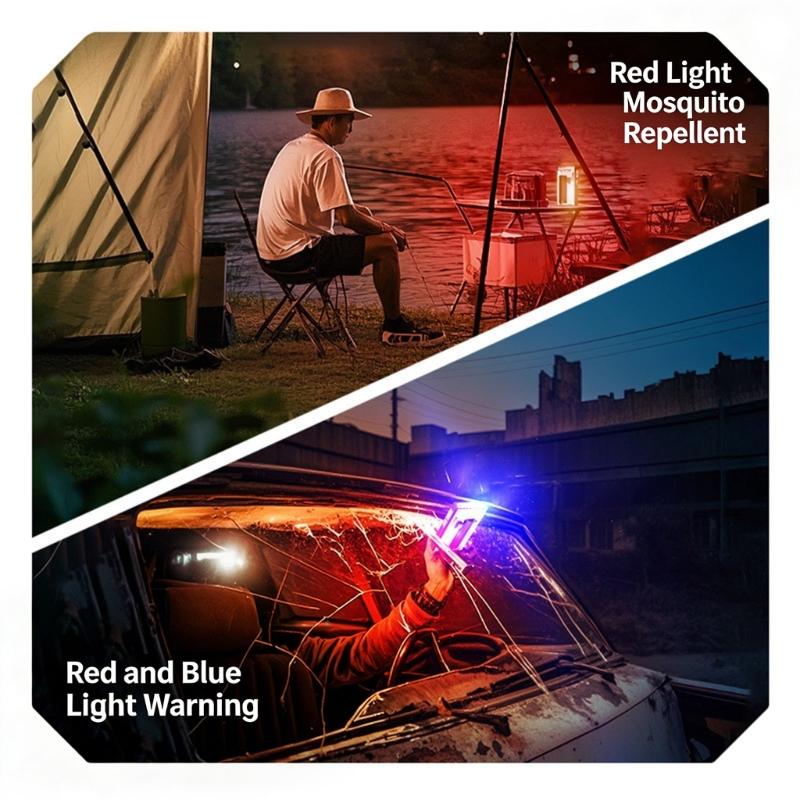 High Brightness LED Outdoor Lamp Features Type C Fast Charging Removable Battery and Multiple Light