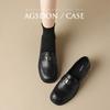 Augustine Platform New Autumn Black British Style Small Leather Shoes Retro Commuter Shoes