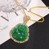 Pink White Buddha Necklace for Women Exquisite Chinese Style Maitreya Buddah Necklace Pendant Female Gifts