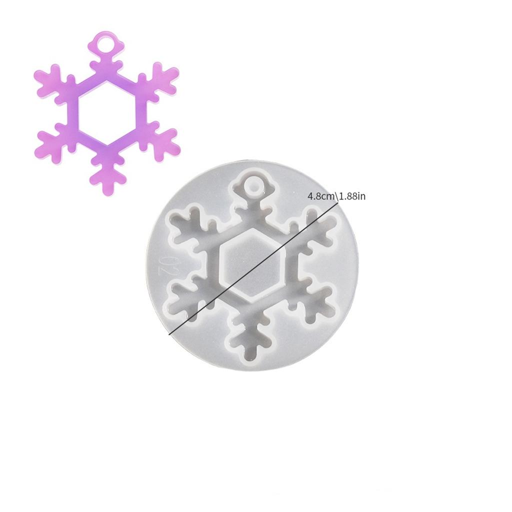 Christmas Snowflake Pendants Crystal Mirror Epoxy Resin Silicone Mold Xmas Holiday Ornament Resin Molds For Jewelry Making Craft
