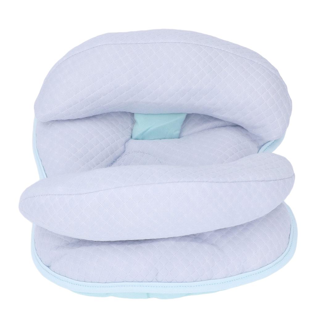 Baby Head Neck Support Pillow Prevent Flat Head Adjustable Breathable Infant Travel Pillow Blue