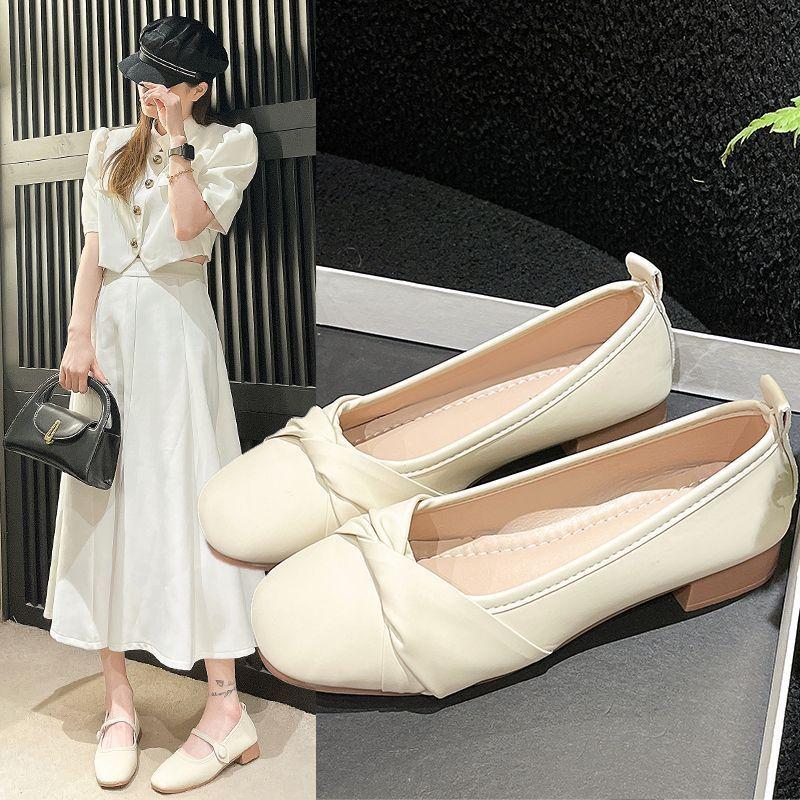 French with Skirt Single Shoes Gentle Evening Breeze Grandma Shoes Fashion Fairy Wind Mary Jane Shoes Female Summer Autumn