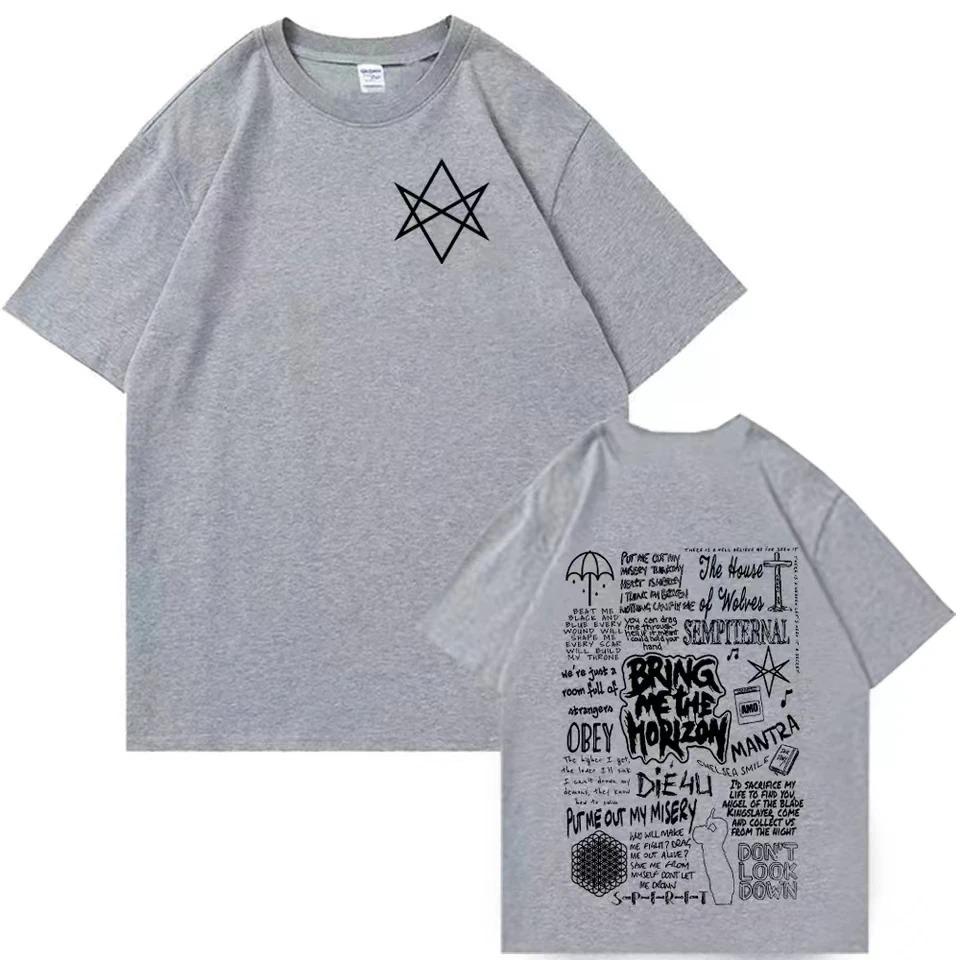 Trička Bring me Horizon Bmth Rocková hudební trička Merchandise Bring Me Horizon trička s krátkým rukávem s kulatým výstřihem unisex rodinné oblečení