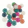 100 ks Dřevěných Retro Knoflíků s Chrizantémou 4 Dírky DIY Šití Scrapbooking Řemesla