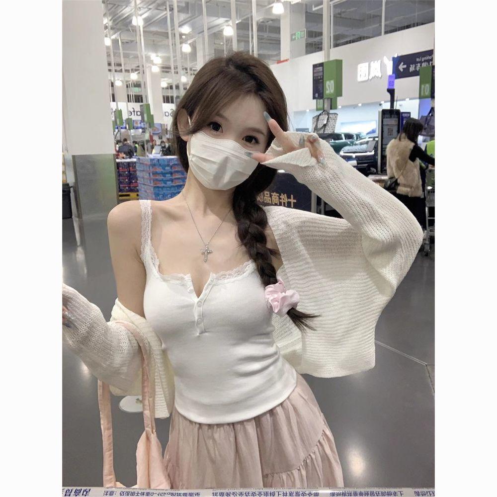Korean Style Lace Trim Camisole: Women's Slim Fit Summer Vest