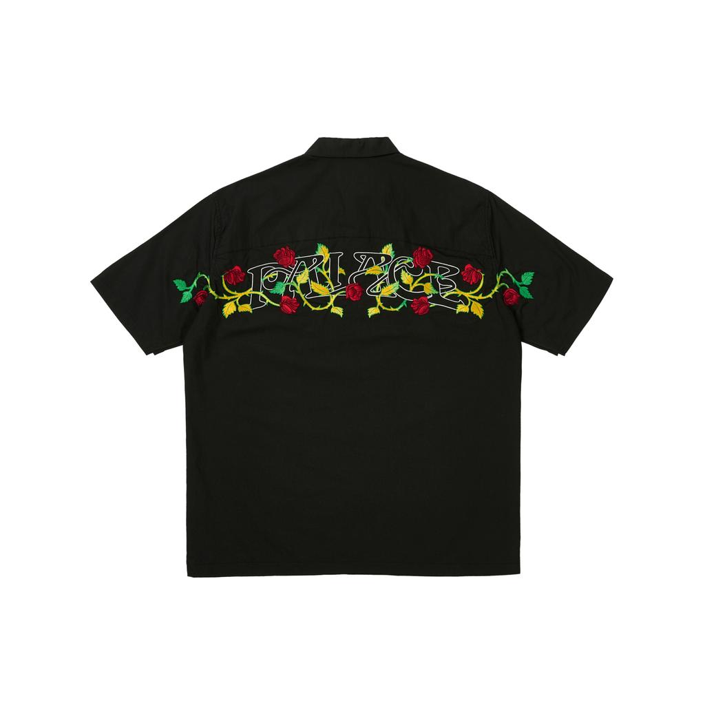 Palace English Rose Shirt Black Unisex Tops P28SHT009