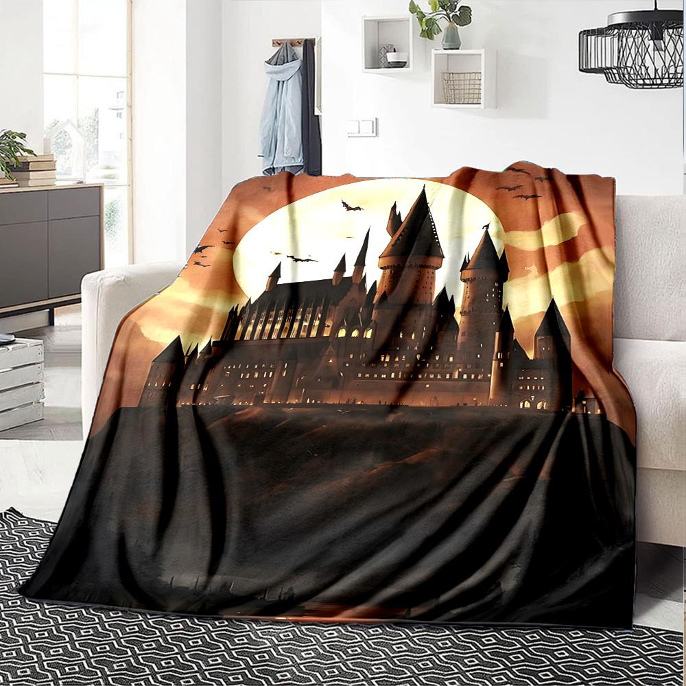 1pc castle moon Flannel Blanket Soft Warm Throw for Home, Office, Travel, All Season Cozy Bedding Gift, Office