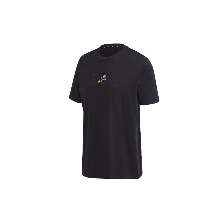 adidas T Shirts Men's Black/White Crew Neck Moderate Straight Fit GL2225