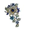 Hochwertige Blumen-Damenbrosche Luxuriöser Hofkristall Retro Temperament Corsage Vielseitige Brosche