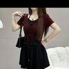 Private Style T Shirt With Drawstring And Pleated Design For Summer Casual Wear