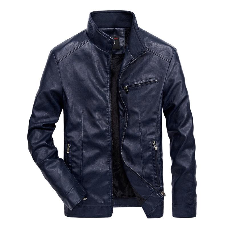 2026 Good Quality Brand Motorcycle Leather Jackets Men Warm Patchwork Military Jacket Baseball Collar Pilot Leather Jacket Coats