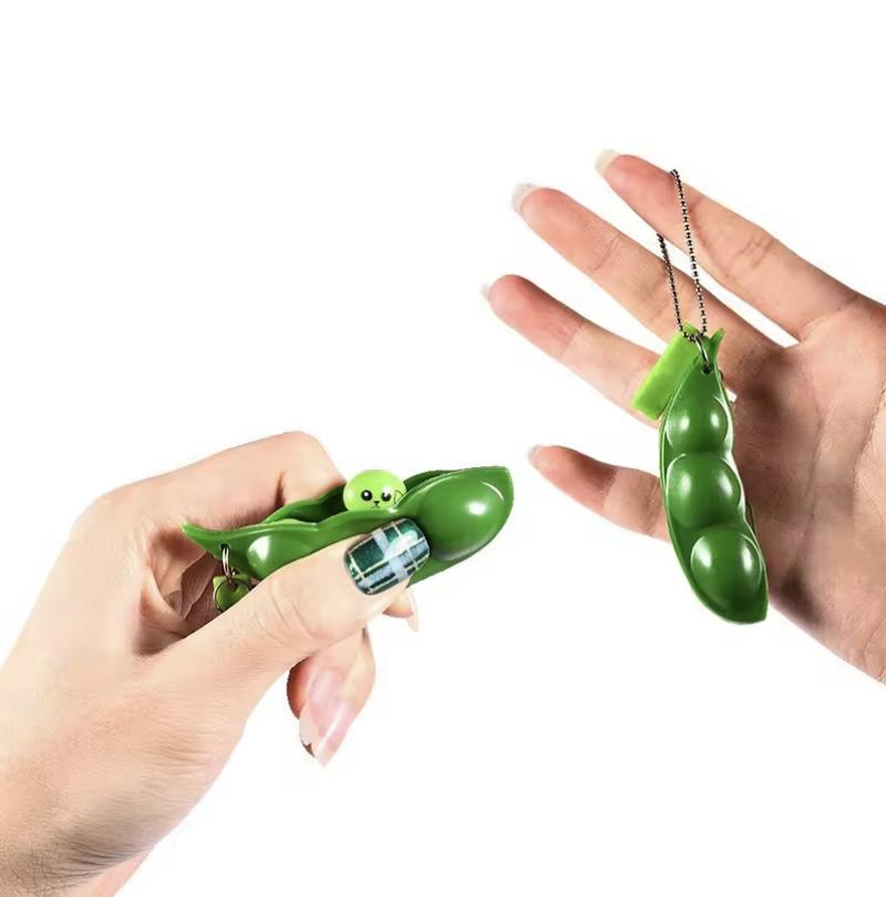 5pcs Fidget Toys Pack Portachiavi Decompression Edamame Toys Squishy Squeeze Peas Beans Keychain Cute Stress Adult Toy Key chain