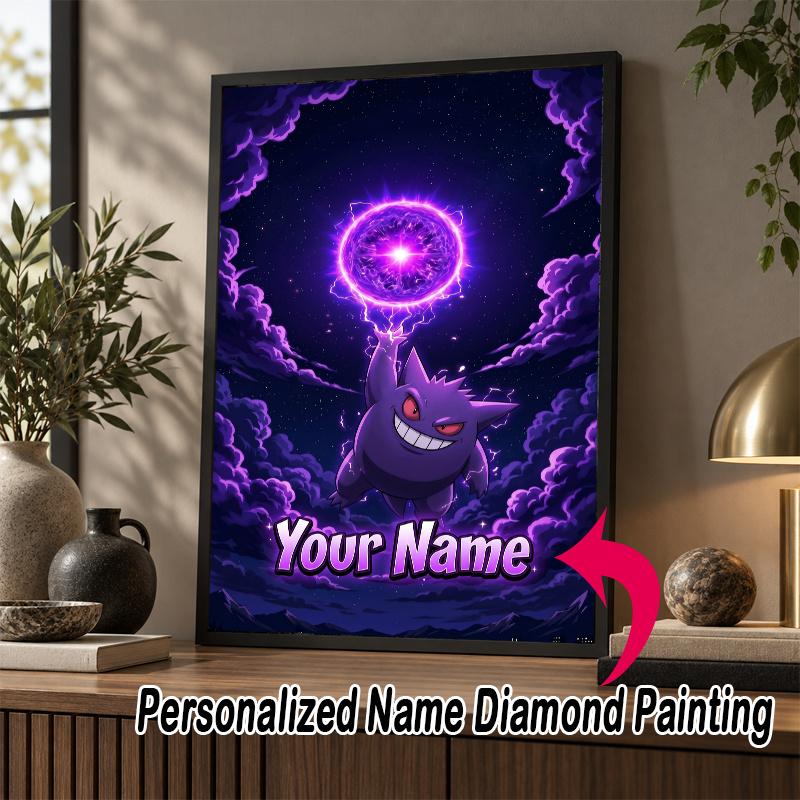Personalized Gengar Diamond Art Custom Name 5D Diamond Painting Full Drill DIY Craft