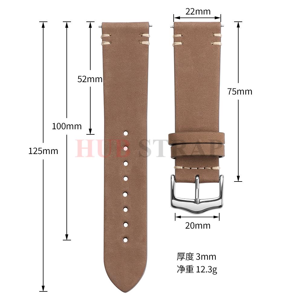 20mm 22mm Quick Release Vintage Matte Soft Suede Leather Strap Brown Watch Bands Calfskin Bracelet Women Men Watch Accessories