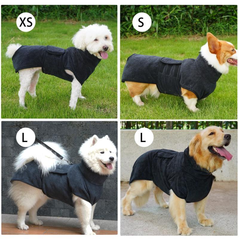 Quick-Dry Microfiber Dog Drying Coat Small Medium Large Breeds Pet Bathrobe Towel Wrap