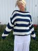 European & American Winter Women's Round Neck Striped Loose Knit Sweater - Versatile Long Sleeve Style