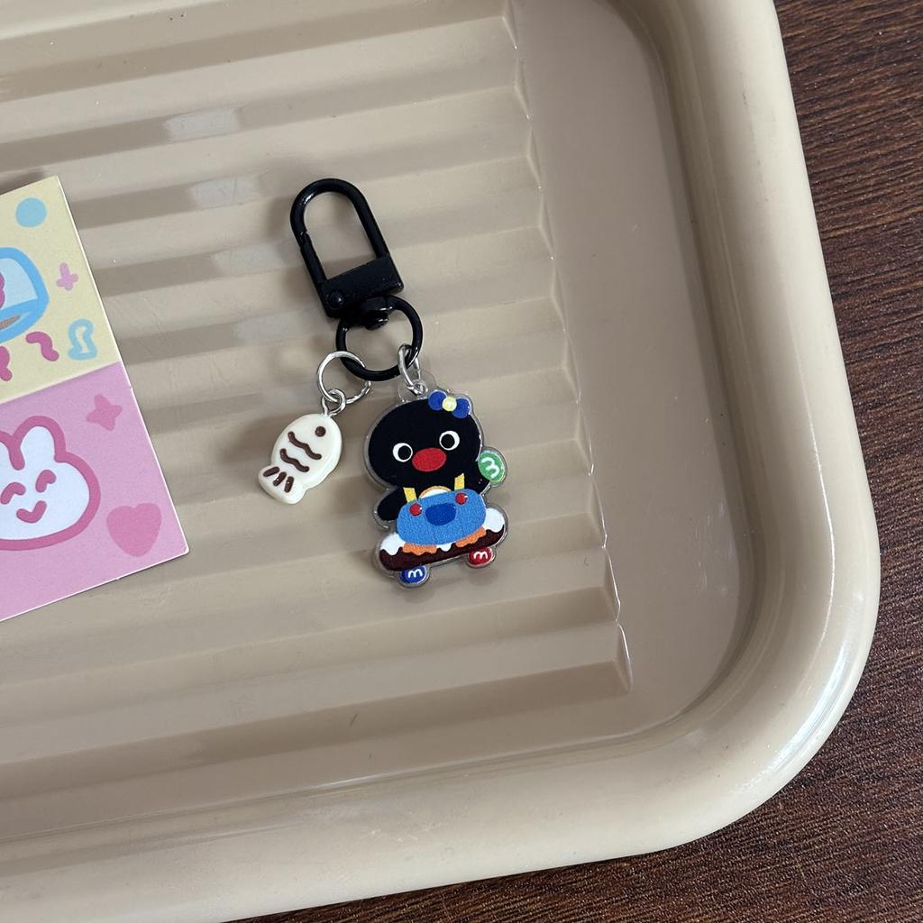 Cartoon Pingu Doppelseitiges Druckmuster Fischmodellierung Pinguin Schlüsselanhänger Acrylmaterial Rucksack Anhänger Peripherie Lustige Geschenke