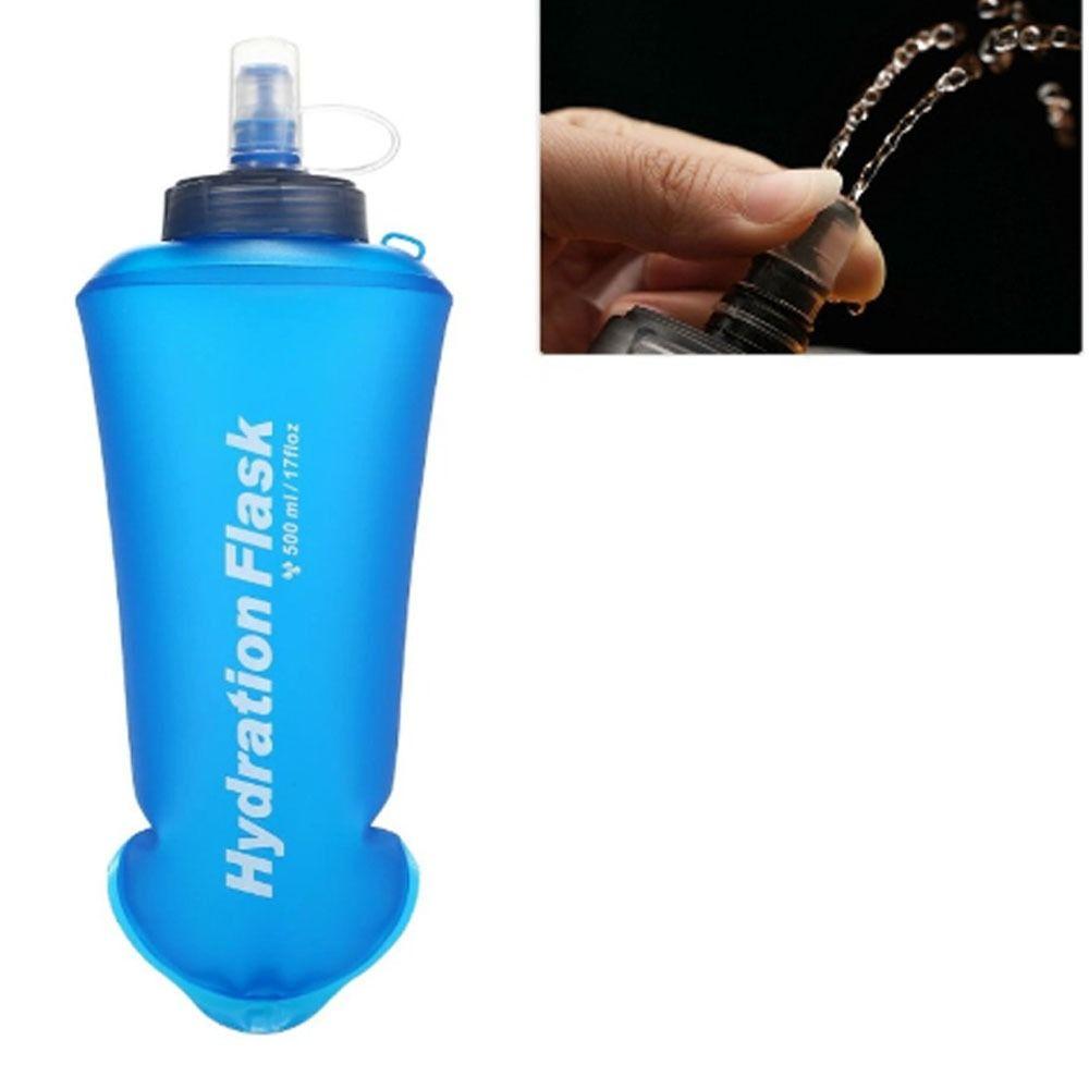2 Pcs 500ml Foldable Water Bottle TPU Portable Water Bottle Durable Soft Water Bottle  Running